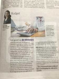 Budgettips en bespaartips van expert Sara Van Wesenbeeck in De Zondag - www.barkingdogs.be